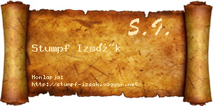 Stumpf Izsák névjegykártya